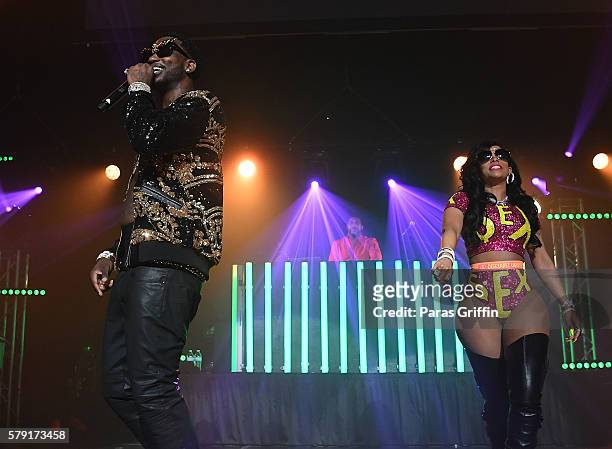 Gucci Mane and Keyshia Ka'oir performs on stage at Gucci and Friends Homecoming Concert at Fox Theatre on July 22, 2016 in Atlanta, Georgia.
