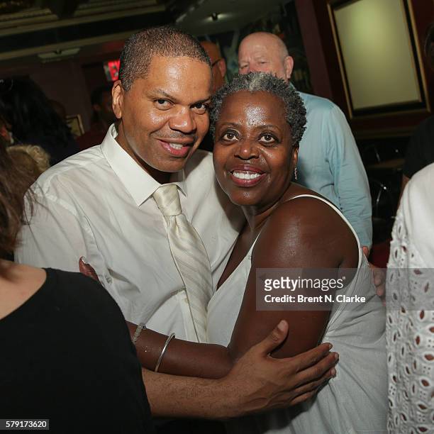 Lee Summers and actress/singer Lillias White pose for photographs following her 65th birthday concert celebration at The Triad Theater on July 22,...