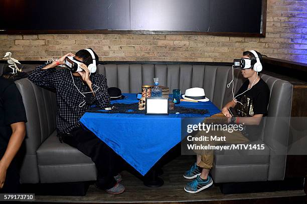 Guests use VR at the MTV Fandom Awards San Diego AT&T Post-Party featuring Teen Wolf Cast at PETCO Park on July 22, 2016 in San Diego, California.