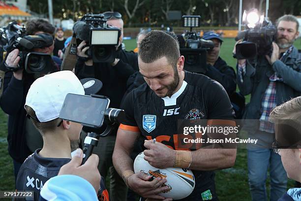 Robbie Farah of the WestsTigers after the round 19 Intrust Super Premiership NSW match between the Wests Tigers and the Newtown Jets at Leichhardt...