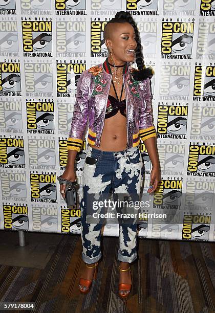 Actress Keke Palmer attends the "Scream Queens" press line during Comic-Con International at Hilton Bayfront on July 22, 2016 in San Diego,...