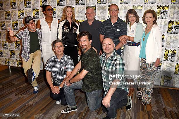 Actors H. Jon Benjamin, Aisha Tyler, Judy Greer, Adam Reed, producer Matt Thompson, actors Amber Nash, Jessica Walter, actors Chris Parnell, Lucky...