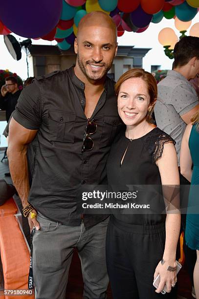 Actor Ricky Whittle and chief marketing officer of STARZ Alison Hoffman attend the STARZ San Diego Comic-Con Cocktail Party on July 22, 2016 in San...