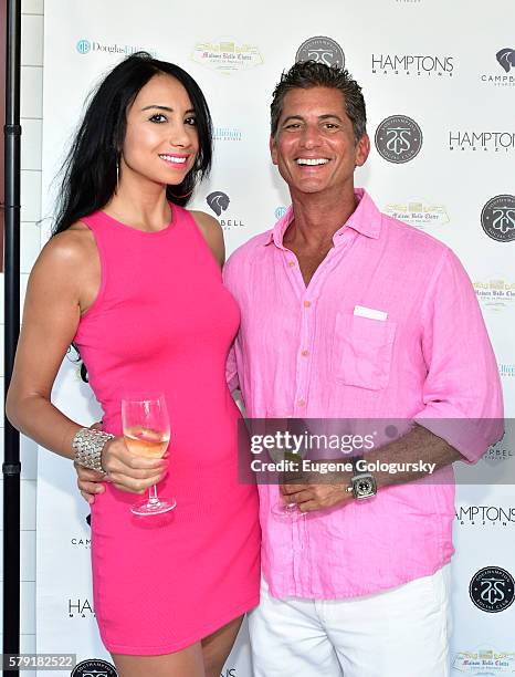 Micky Mormando, and Neslie Mormando attend the Douglas Elliman & Hamptons Magazine Celebrate Summer at Campbell Stables on July 22, 2016 in...