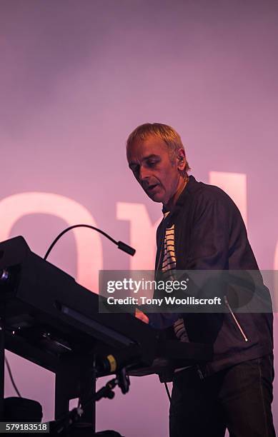 Macclesfield, ENGLAND Karl Hyde of Underworld at Jodrell Bank on July 22, 2016 in Macclesfield, England.