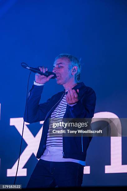 Macclesfield, ENGLAND Karl Hyde of Underworld at Jodrell Bank on July 22, 2016 in Macclesfield, England.