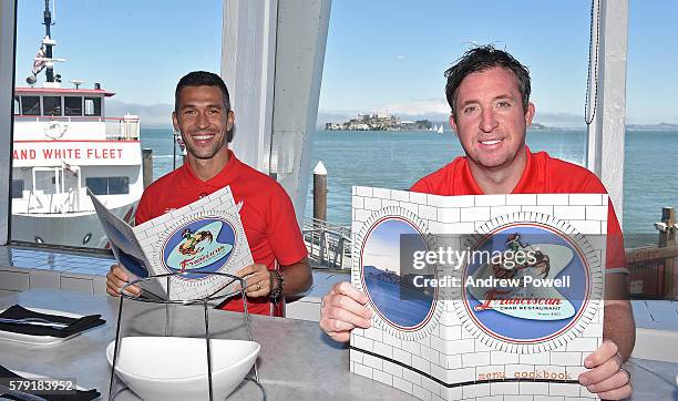 Robbie Fowler and Luis Garcia ambassadors of Liverpool during a visit to Fishermans Wharf on July 22, 2016 in San Francisco, California.