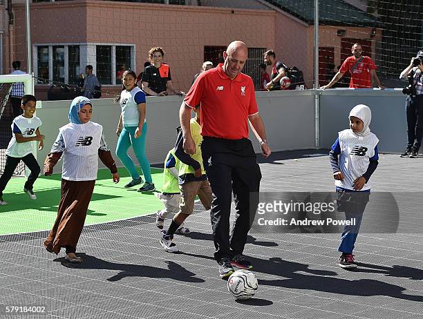 Gary Mcallister ambassador of Liverpool during a visit to a Street Soccer clinic with LFC Foundation on July 22, 2016 in San Francisco, California.