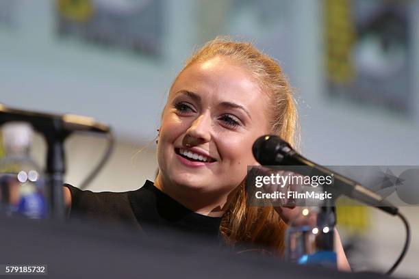 Actress Sophie Turner attends the "Game of Thrones" panel during Comic-Con International 2016 at San Diego Convention Center on July 22, 2016 in San...