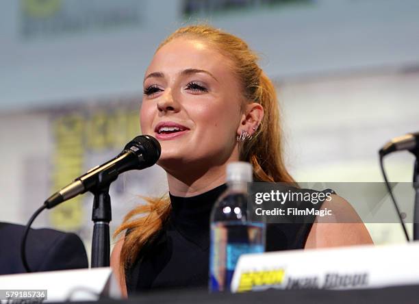 Actress Sophie Turner attends the "Game of Thrones" panel during Comic-Con International 2016 at San Diego Convention Center on July 22, 2016 in San...