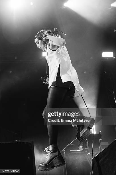 Musican Lauren Mayberry of 'CHVRCHES' performs onstage at the 2016 Way Home Music Festival on July 22, 2016 in Oro-Medonte, Canada.