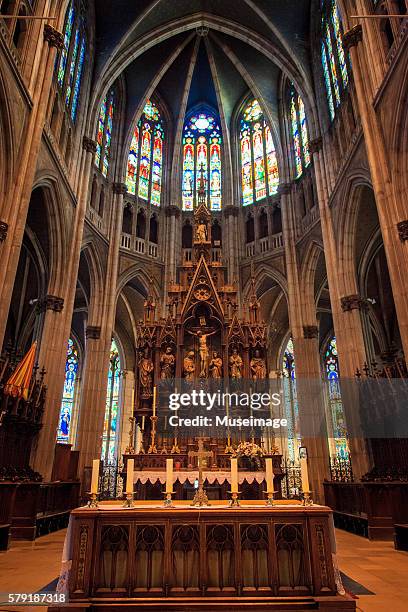 interior of basilique saint-epvre de nancy - nancy stock pictures, royalty-free photos & images