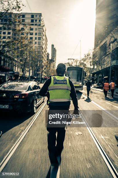 melbourne police officer - victoria police stock pictures, royalty-free photos & images