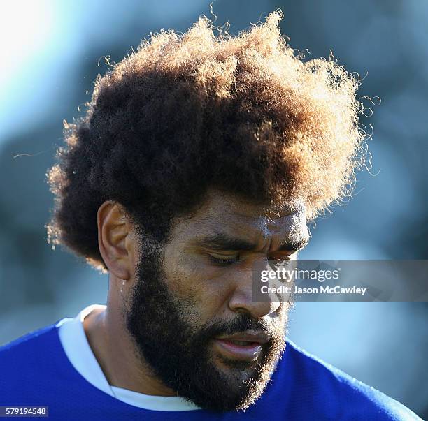 Vitale Roqica of the Newtown Jets watches on during the round 19 Intrust Super Premiership NSW match between the Wests Tigers and the Newtown Jets at...