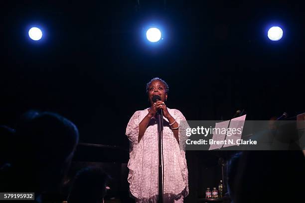 Actress/singer Lillias White performs on stage during her 65th birthday concert celebration at The Triad Theater on July 22, 2016 in New York City.