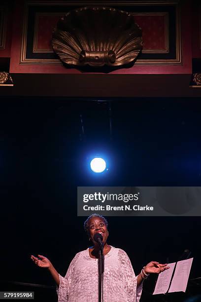 Actress/singer Lillias White performs on stage during her 65th birthday concert celebration at The Triad Theater on July 22, 2016 in New York City.