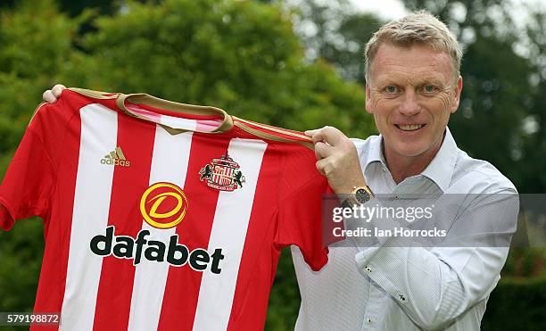 David Moyes poses for a portrait after becoming the new Sunderland AFC manager on July 23, 2016 in Preston, England.