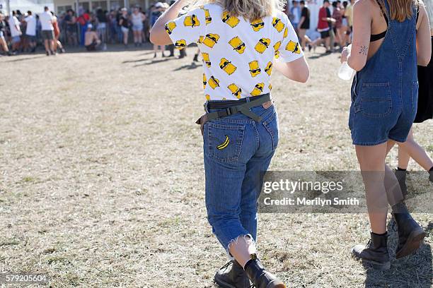 Festival Goer wearing a Bart Simpson t-shirt during Splendour in the Grass 2016 on July 22, 2016 in Byron Bay, Australia.