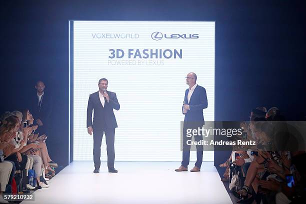 General view of the runway at the 3D Fashion Presented By Lexus show during Platform Fashion July 2016 at Areal Boehler on July 23, 2016 in...