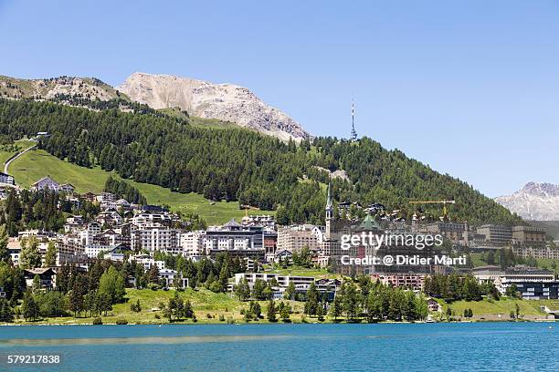 st moritz in graubunden canton in switzerland. - st moritz stock pictures, royalty-free photos & images