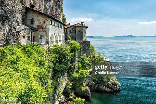 beautiful old convent at lago maggiore - varese stock pictures, royalty-free photos & images