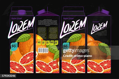 Template Packaging Design Grapefruit Juice High-Res Vector Graphic ...