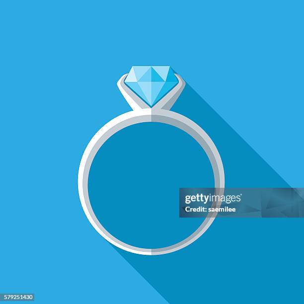 stockillustraties, clipart, cartoons en iconen met diamond ring icon - engagement ring