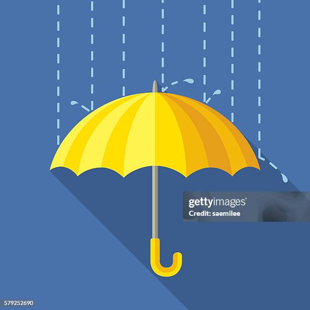 yelow umbrella - rain stock illustrations