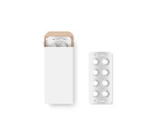 Blank white pill box design mockup set, isolated, 3d illustration.