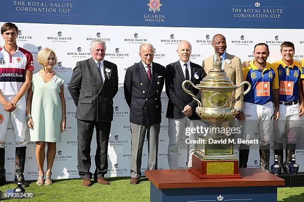 Prince Philip, Duke of Edinburgh attends the Royal Salute Coronation Cup at Guards Polo Club on July 23, 2016 in Egham, England.