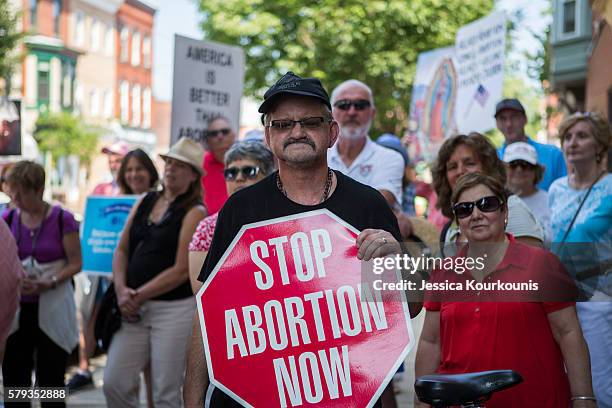 The Pro-Life Coalition of Pennsylvania holds a "Mercy Witness For Life" rally on July 23, 2016 outside of the former site of Dr. Kermit Gosnell's...