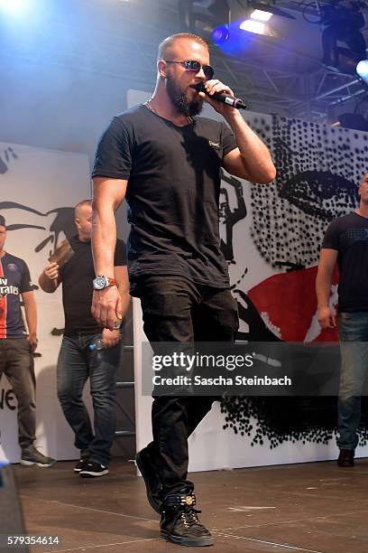 Kollegah performs live on stage during day 2 of the Streetstyle@Gallery event at Areal Boehler on July 23, 2016 in Duesseldorf, Germany.