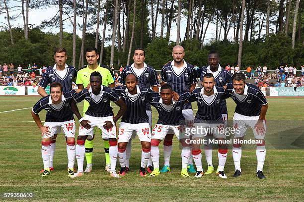 Players of Bordeaux pose for a team picture prior to the start of the match during the Pre season friendly match between Girondins de Bordeaux and...