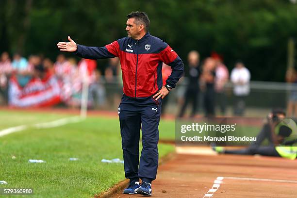 Head coach Jocelyn Gourvennec of Bordeaux during the Pre season friendly match between Girondins de Bordeaux and Athletic Bilbao on July 23, 2016 in...