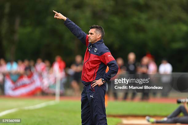 Head coach Jocelyn Gourvennec of Bordeaux during the Pre season friendly match between Girondins de Bordeaux and Athletic Bilbao on July 23, 2016 in...