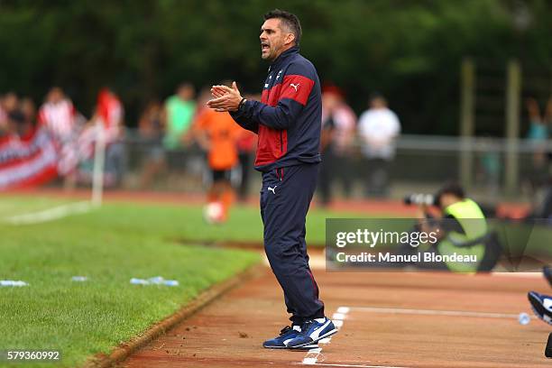 Head coach Jocelyn Gourvennec of Bordeaux during the Pre season friendly match between Girondins de Bordeaux and Athletic Bilbao on July 23, 2016 in...