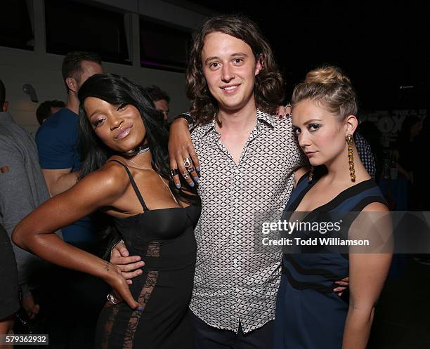 Keke Palmer, Austen Rydell and Billie Lourd attend the Comic-Con International 2016 - 20th Century Fox Party at Andaz Hotel on July 22, 2016 in San...