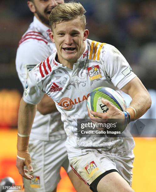 Damian McKenzie of the Chiefs during the Super Rugby Quarter Final match between the DHL Stormers and Chiefs at DHL Newlands on July 23, 2016 in Cape...