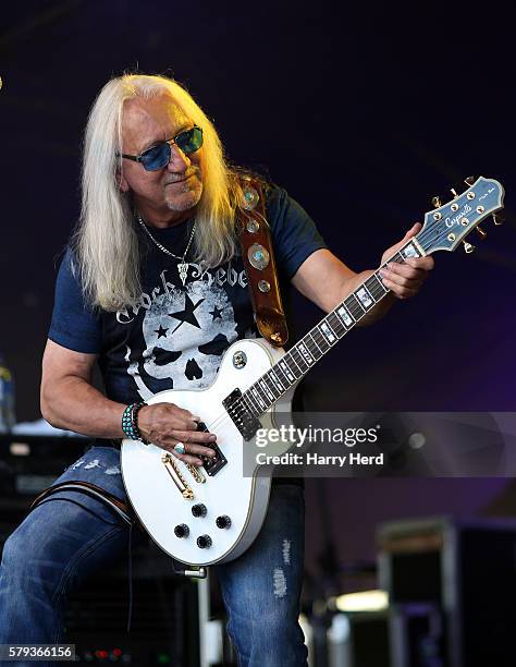 Mick Box of Uriah Heep performs at Ramblin Man Fair at Mote Park on July 23, 2016 in Maidstone, England.