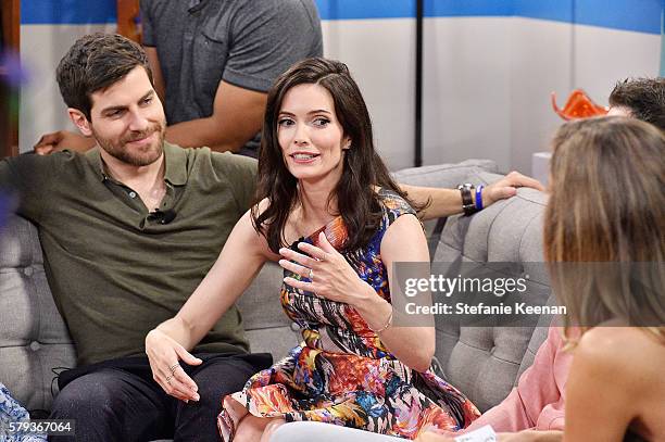 David Giuntoli and Bitzie Tulloch from "Grimm" visit the Fandango Studio at San Diego Comic-Con International 2016 on July 23, 2016 in San Diego,...