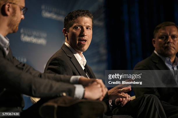 Titus Melnyk, senior manager of security architecture at Fiat Chrysler Automobiles NV , participates during a panel discussion at the Billington...