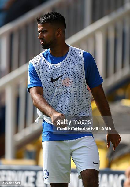 Adil Nabi of Peterborough United during the Pre-Season Friendly match between Peterborough United and Leeds United at London Road Stadium on July 23,...