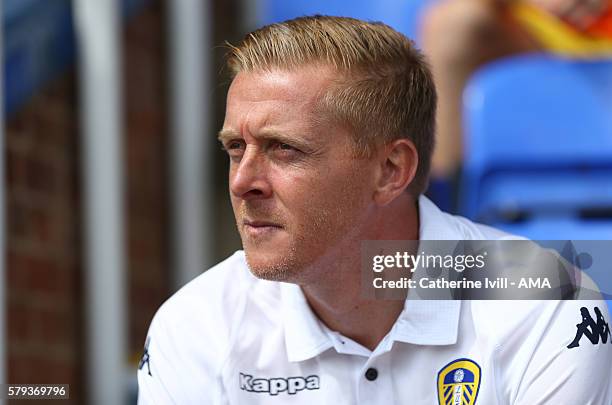 Garry Monk manager of Leeds United during the Pre-Season Friendly match between Peterborough United and Leeds United at London Road Stadium on July...
