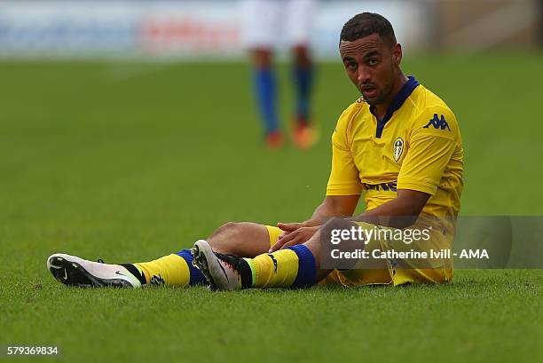 Kemar Roofe of Leeds United during the Pre-Season Friendly match between Peterborough United and Leeds United at London Road Stadium on July 23, 2016...