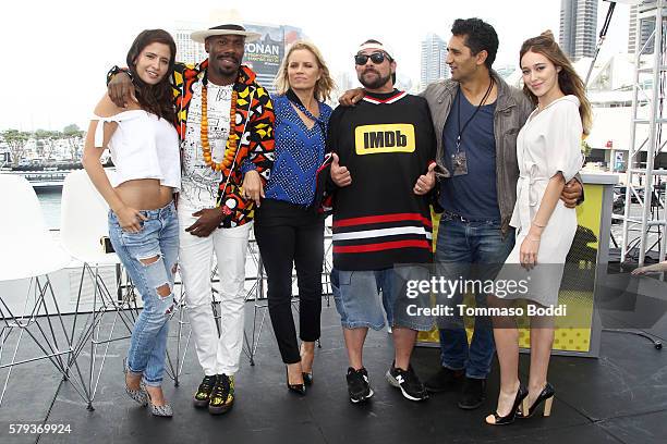 Actors Mercedes Mason, Coleman Domingo, Kim Dickens,host Kevin Smith, Cliff Curtis and Alycia Debnam-Carey of Fear the Walking Dead attend the IMDb...