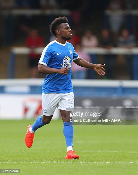 Shaquile Coulthirst of Peterborough United during the Pre-Season Friendly match between Peterborough United and Leeds United at London Road Stadium...