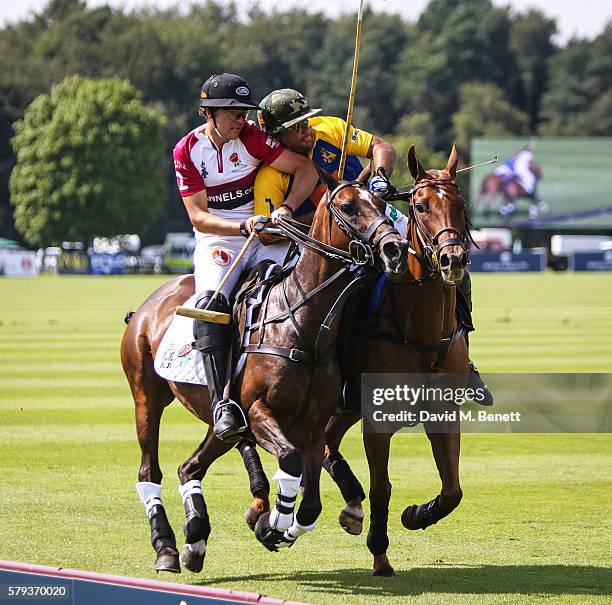 Polo players seen at the Royal Salute Coronation Cup at Guards Polo Club on July 23, 2016 in Egham, England.