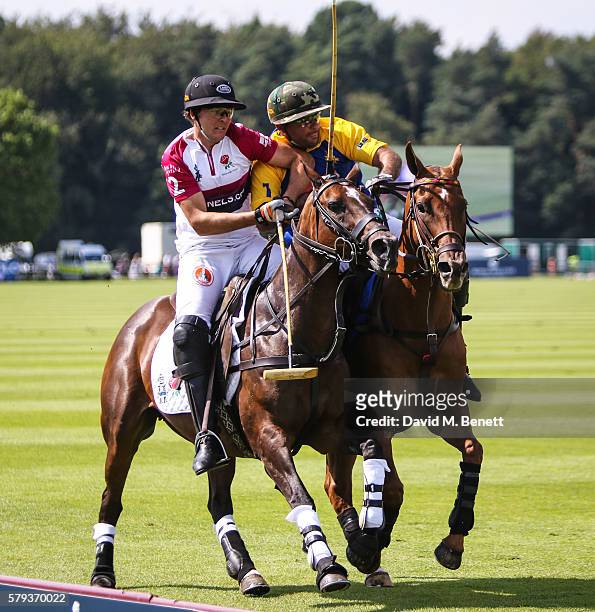 Polo players seen at the Royal Salute Coronation Cup at Guards Polo Club on July 23, 2016 in Egham, England.