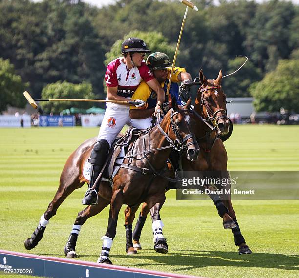 Polo players seen at the Royal Salute Coronation Cup at Guards Polo Club on July 23, 2016 in Egham, England.