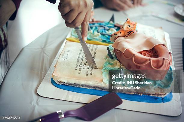 Life of Pi cake at the Johns Hopkins University's annual "Read It And Eat It" Edible Book Festival on the Homewood campus in Baltimore, Maryland,...